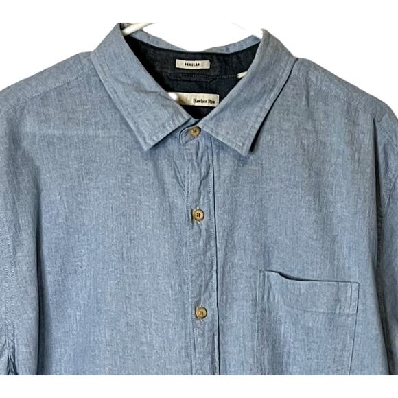 Mens Long Sleeve Shirt Size XLT Hawker Ryle Blue Collar Button Up 100% Cotton - Picture 3 of 8